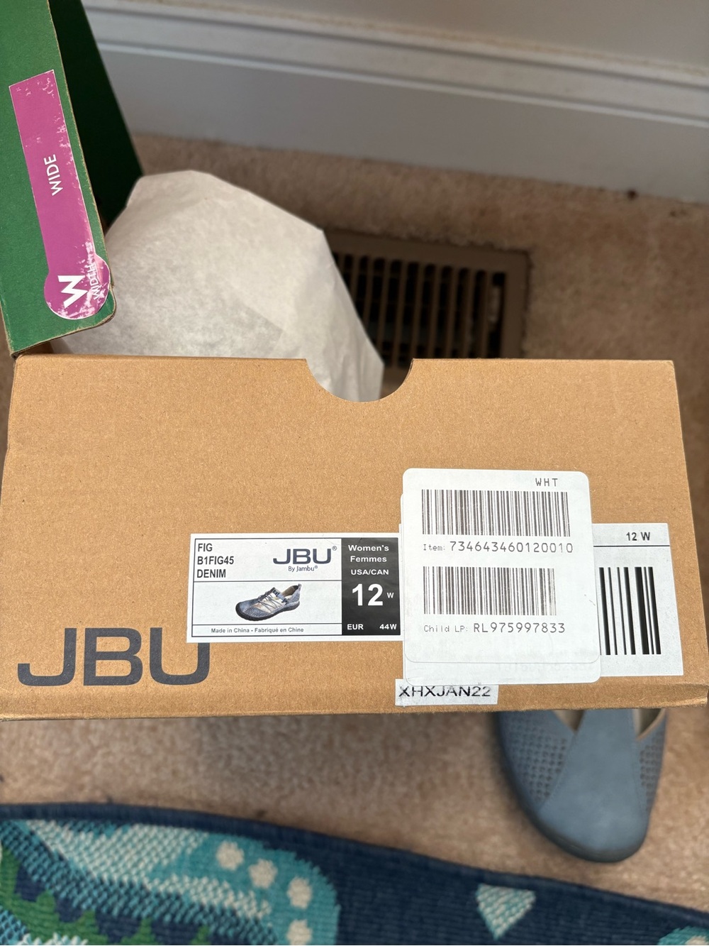 JBU Women’s Denim Mary Jane -Fig Style Size 12W - Picture 8 of 9